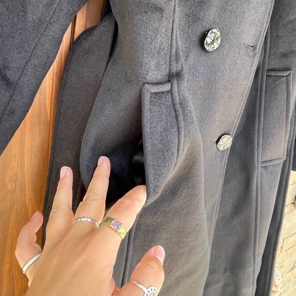 NWT Escalier Wool Trench Coat Double Breasted - Picture 7 of 16